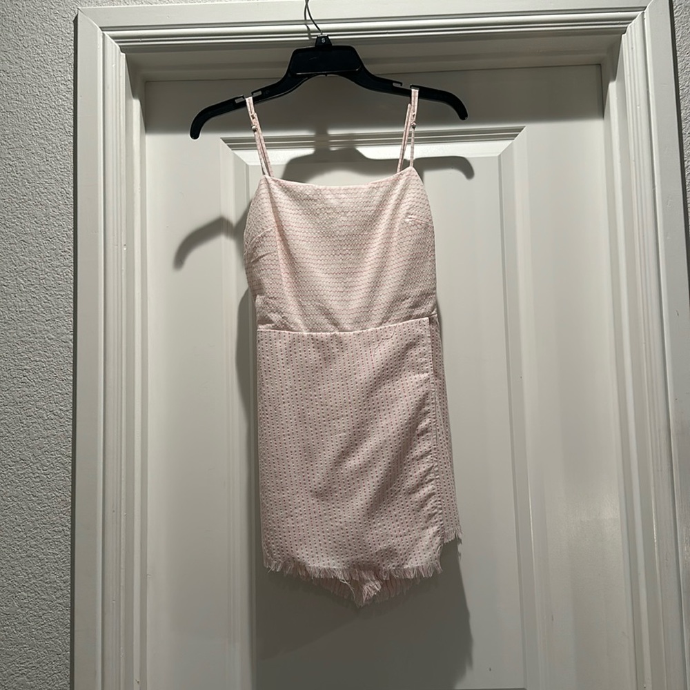 Pink and white romper